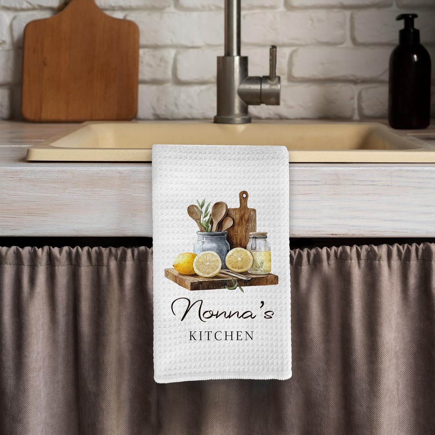 Nonna Gifts Kitchen Towels, Nonna's Kitchen Decorative Towel, Best Grandma Mother's Day Birthday Gifts from Grandson Granddaughter Grandkids Hand Dish Tea Towels, 16X24In - Image 6