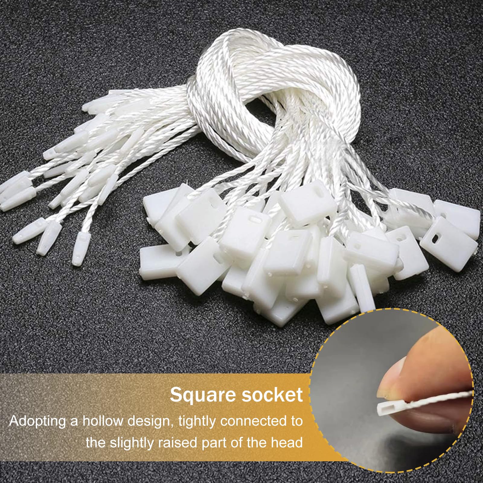 Quick Clothing 1000 Pezzi Cordini Per Etichette SWYSGS - Stringhe Nere Per Cartellini Abbigliamento, Bagagli E Gioielli Etichette Per Vestiti