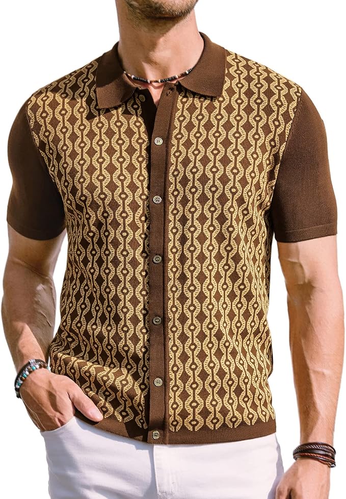 PJ PAUL JONES Chemise décontractée à manches courtes pour homme - Sans repassage - Pour l'été et la plage, blanc, L