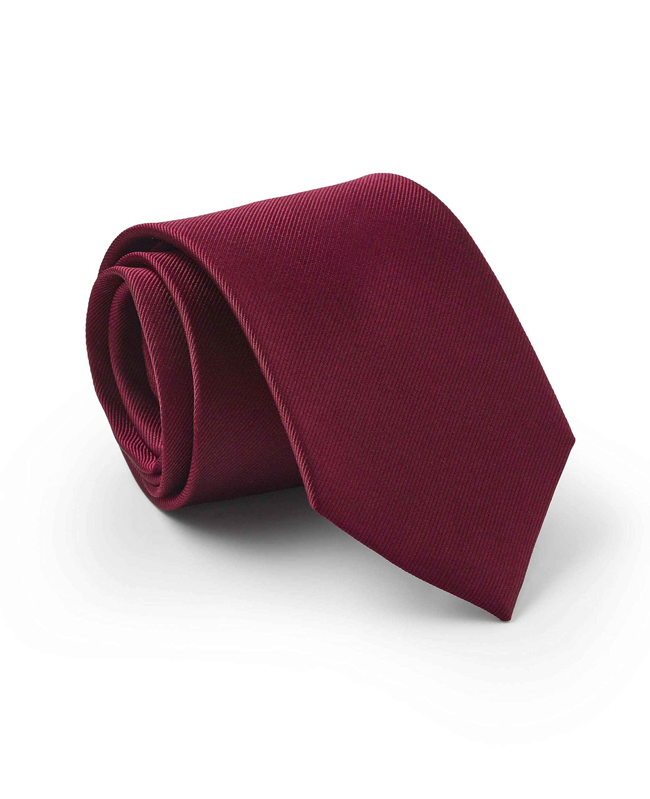 THE SAVILE ROW COMPANY LONDON Men's Luxury Silk Tie - Burgundy Fine Twill