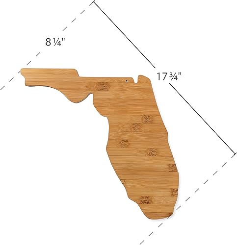 Miniatura 3 de Camco 53111 Tabla de cortar de bambú, con forma de Florida, perfecta para uso en cocina o decoración de paredes, resistente a la humedad