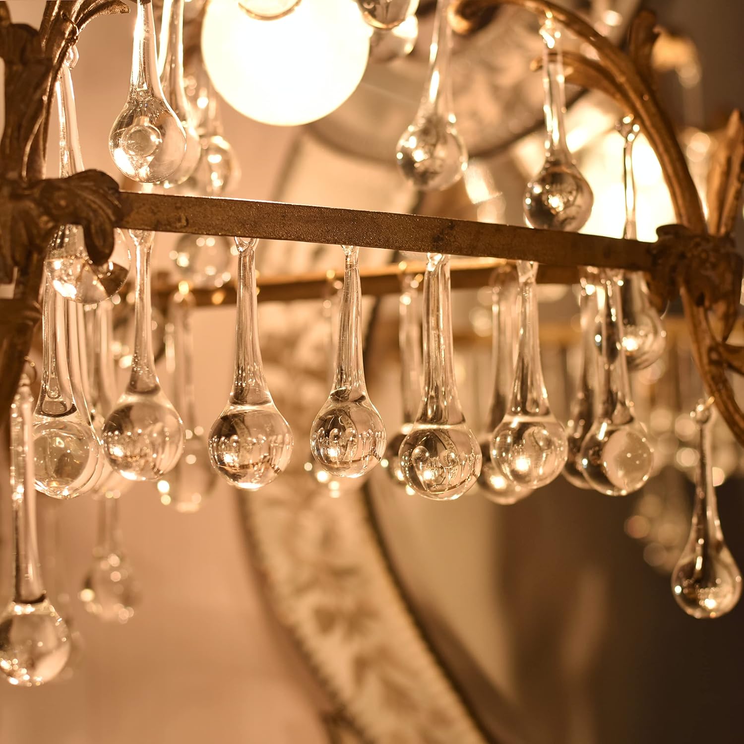 Clear Glass Ornaments- 50 Piece- Clear Glass Teardrop Christmas Ornaments- Hanging Crystals for Centerpieces- Christmas Crystal Ornaments- Chandelier Drop- Drop Ornaments- Crystal Ornaments- 2.75Inch : Home & Kitchen