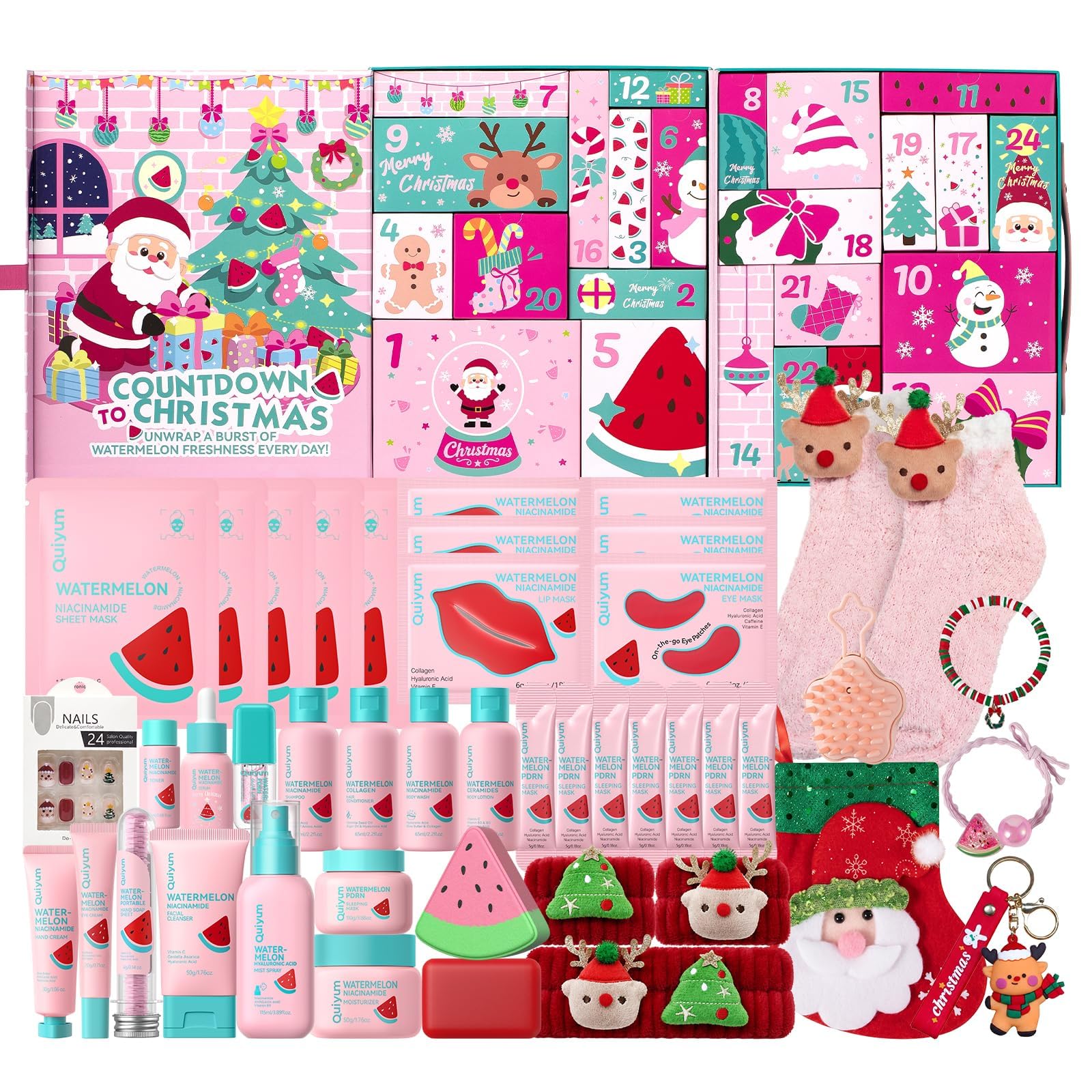 QUIYUM Calendario Avvento Beauty 2026, 24 Giorni Skincare Viso & Corpo