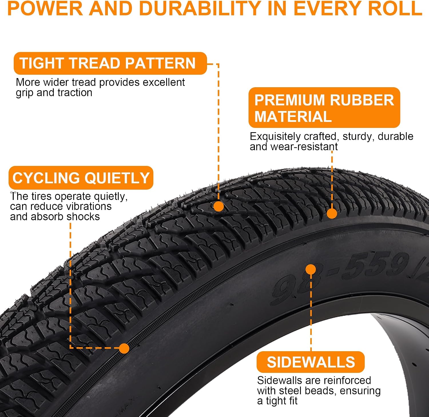 2-Pack 26x4.0 Fat Bike Tire, 26 Inch Mountain Bike Tires & Tubes Set, Folding Replacement Bicycle Tires with Tire Levers for Off-Road Bike and Ebike