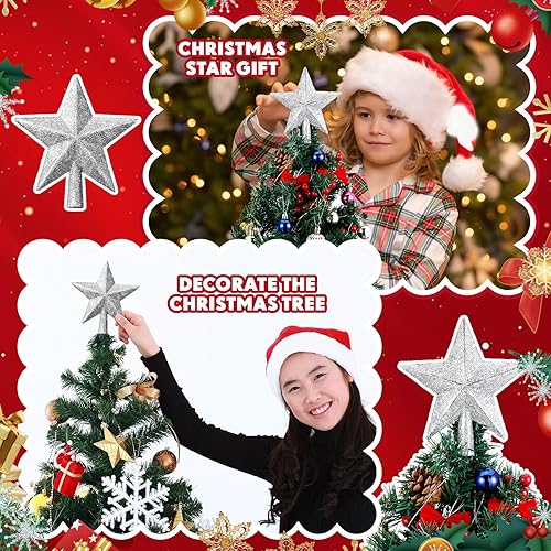 Miniatura 144 de Hanaive Decoración para árbol de Navidad, mini estrella pequeña para árbol de Navidad, adornos de estrella decorativa para el hogar, fiesta de Plata