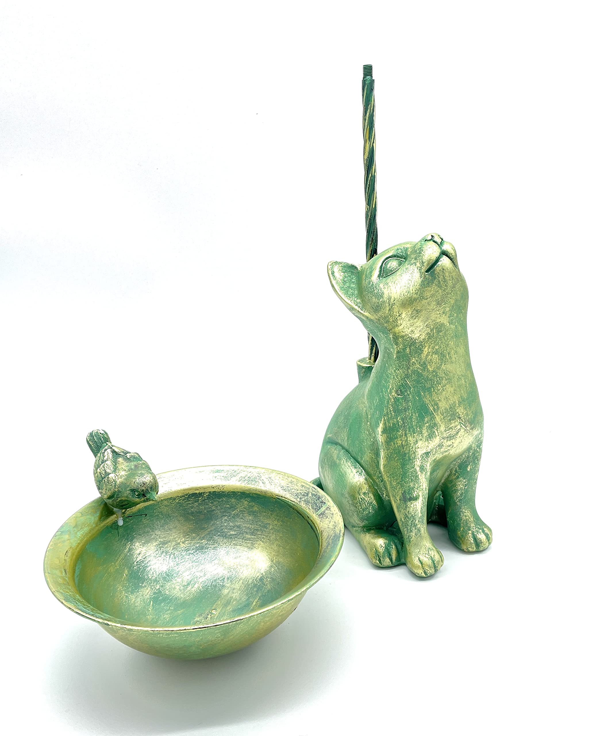 JOKA Luna24 Bebedero para pájaros antiguo para gatos y pájaros, bebedero de abejas, baño para pájaros, comedero/comedero para pájaros y ardillas, decoración de jardín, fiesta de invierno.