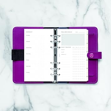 Filofax Organizer Refill, Personal Size, Wellness Trackers Pack, White Paper, 6.73 x 3.74, 56 Sheets (B132688)