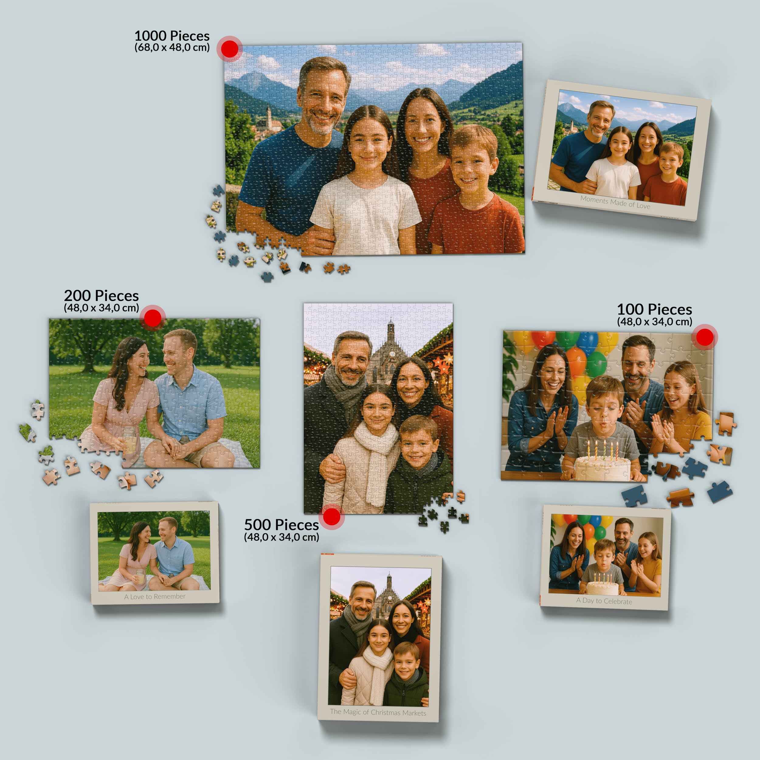 MyPuzzle Personalisiertes Puzzle mit eigenem Bild - 1000/500/200/100 Teile: Gestalte Dein individuelles Fotopuzzle für Geburtstage, Muttertag, Valentinstag & Hochzeiten - 1000 Teile (Querformat).