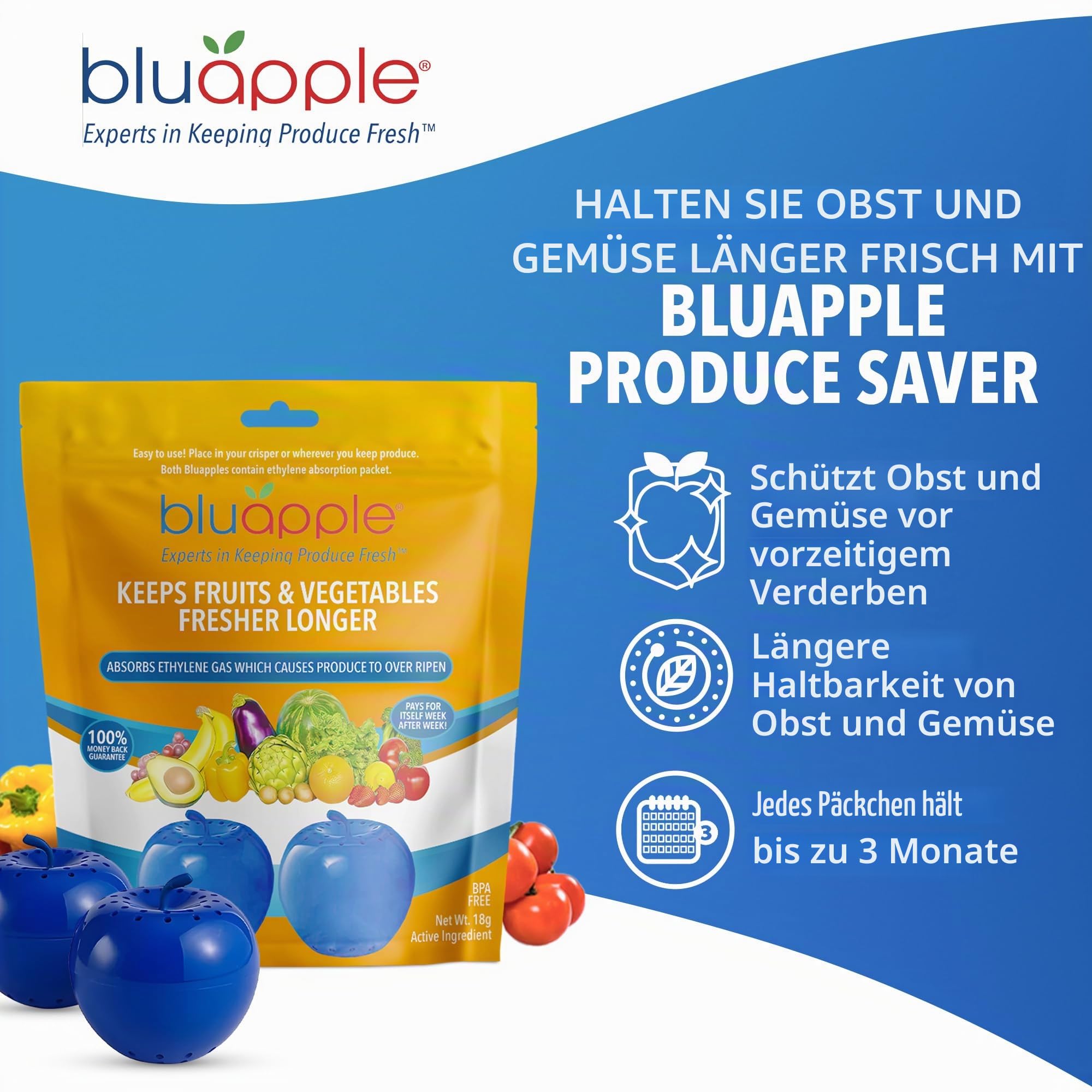 Bluapple 100-201 2 Count Bluapple Freshness Balls by BluApple