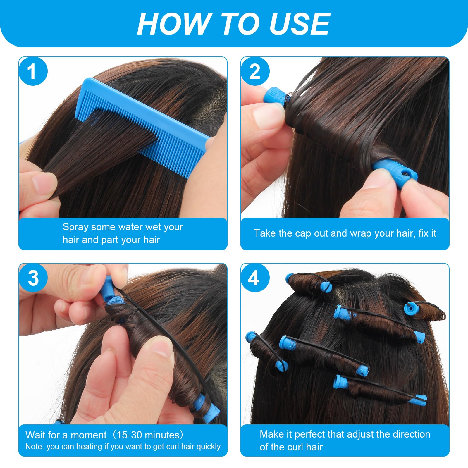Snapklik.com : 50 Pieces 0.35 Inches Perm Rod Set, Zhaoyao Perm Rods ...