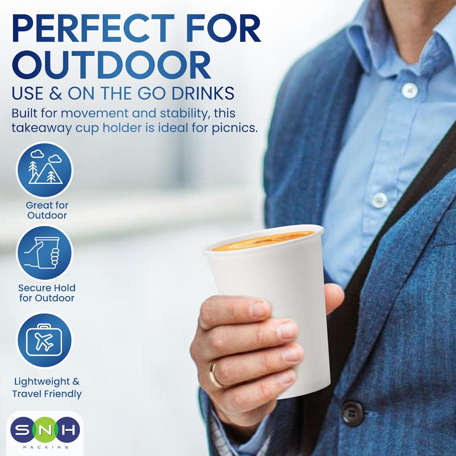 SNH Packing 100-Pack 12 oz Single Wall Paper Cups - Disposable Coffee Cups for Hot & Cold Drinks, Leak-Proof White Paper Cups for Tea, Water, Beverages - Ideal for Office, Home, Parties, Travel