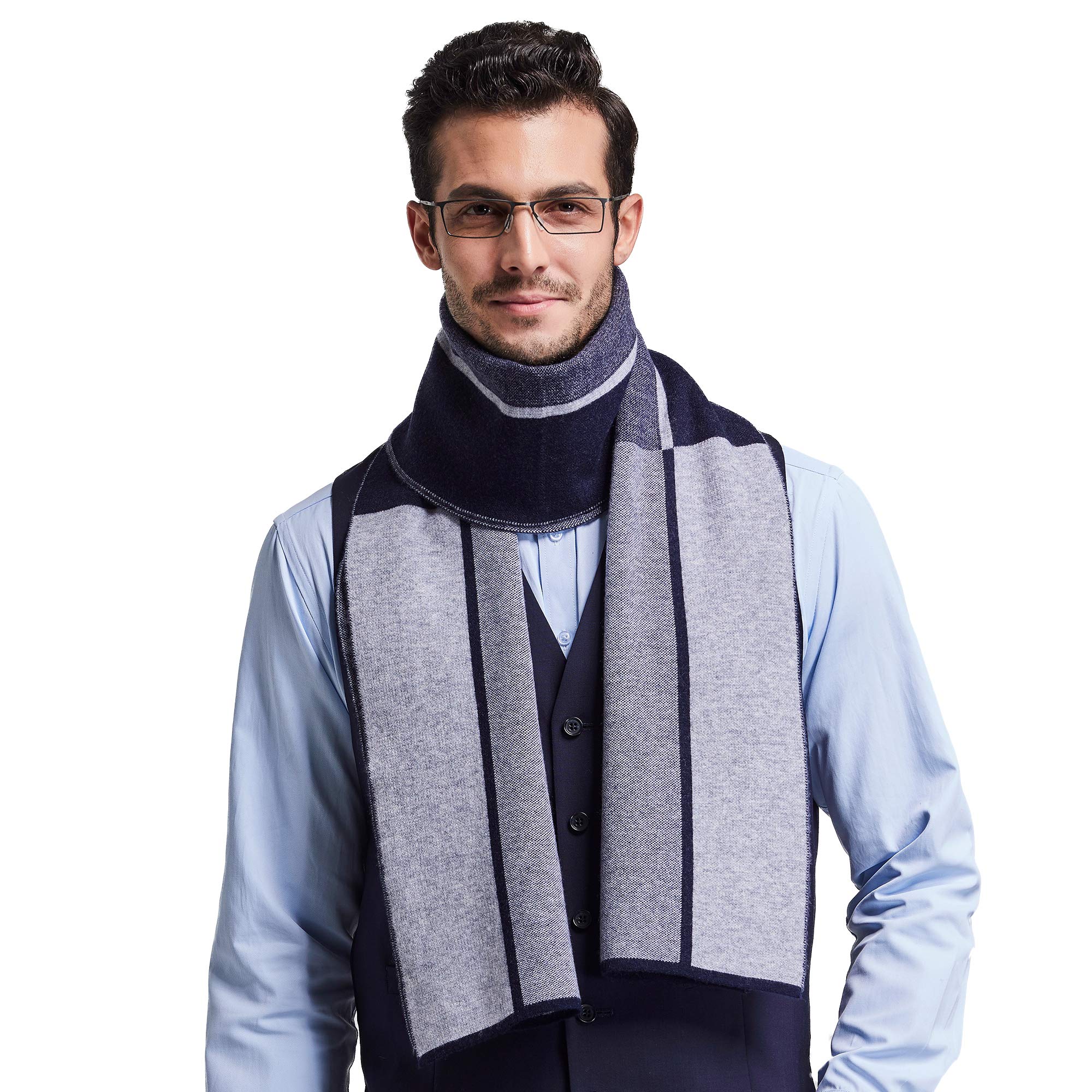 RIONA Herren 100% Australischen Merino-Wolle-Schal-Weiche Warme Krawatten Strick