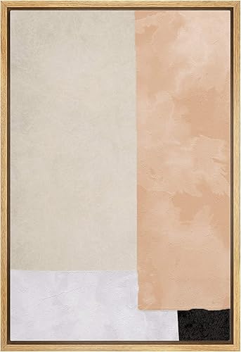 Miniatura 41 de IDEA4WALL Lienzo Enmarcado Impreso Arte de Pared Bloques Marrones y Azules de Mediados de Siglo Ilustraciones Geométricas Abstractas Arte Moderno