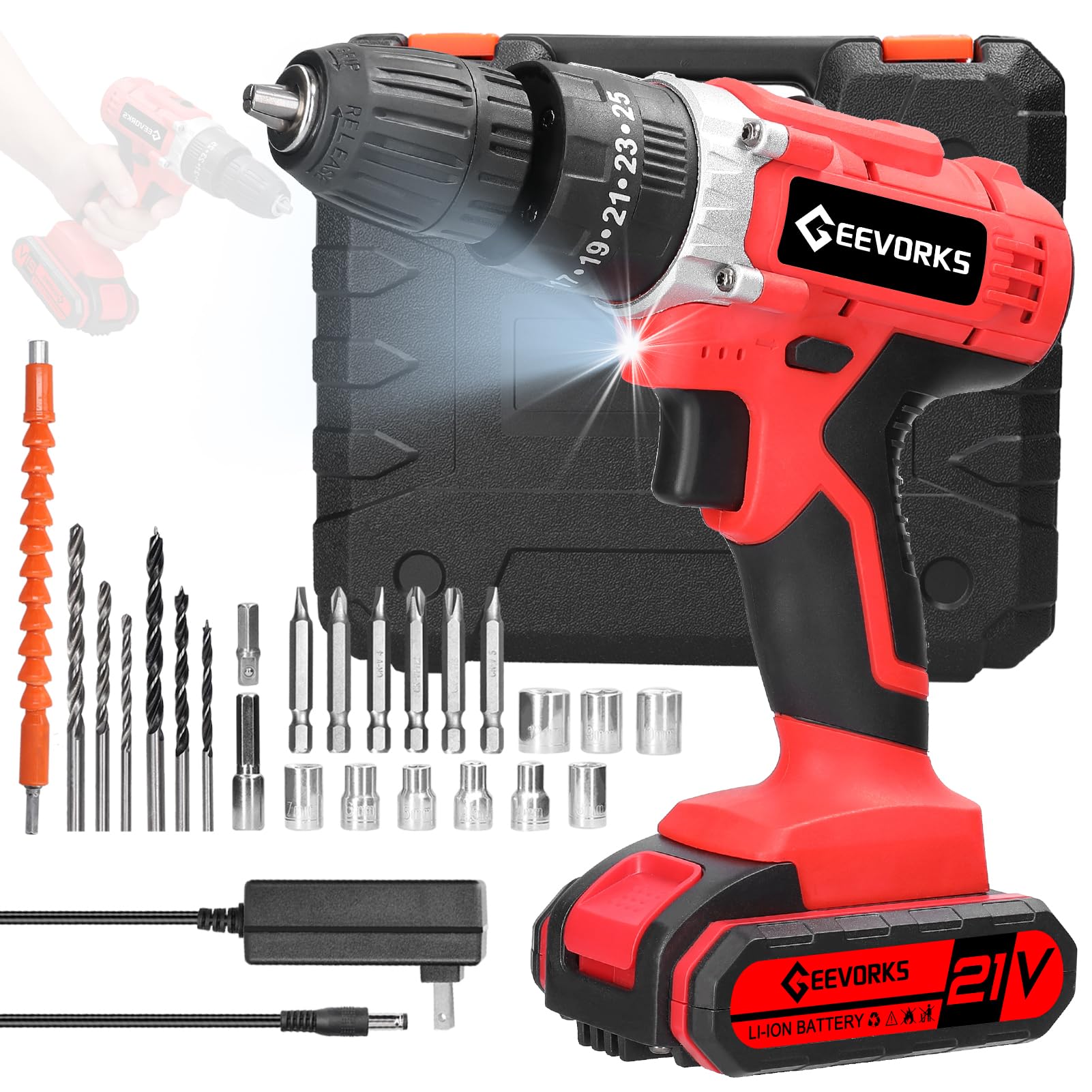 21V 電動ドライバードリル 3-IN-1 Amazon | Daconovo 家庭用3in1 21V 電動ドライバードリル 3-IN-1 Amazon | Daconovo 家庭用3in1