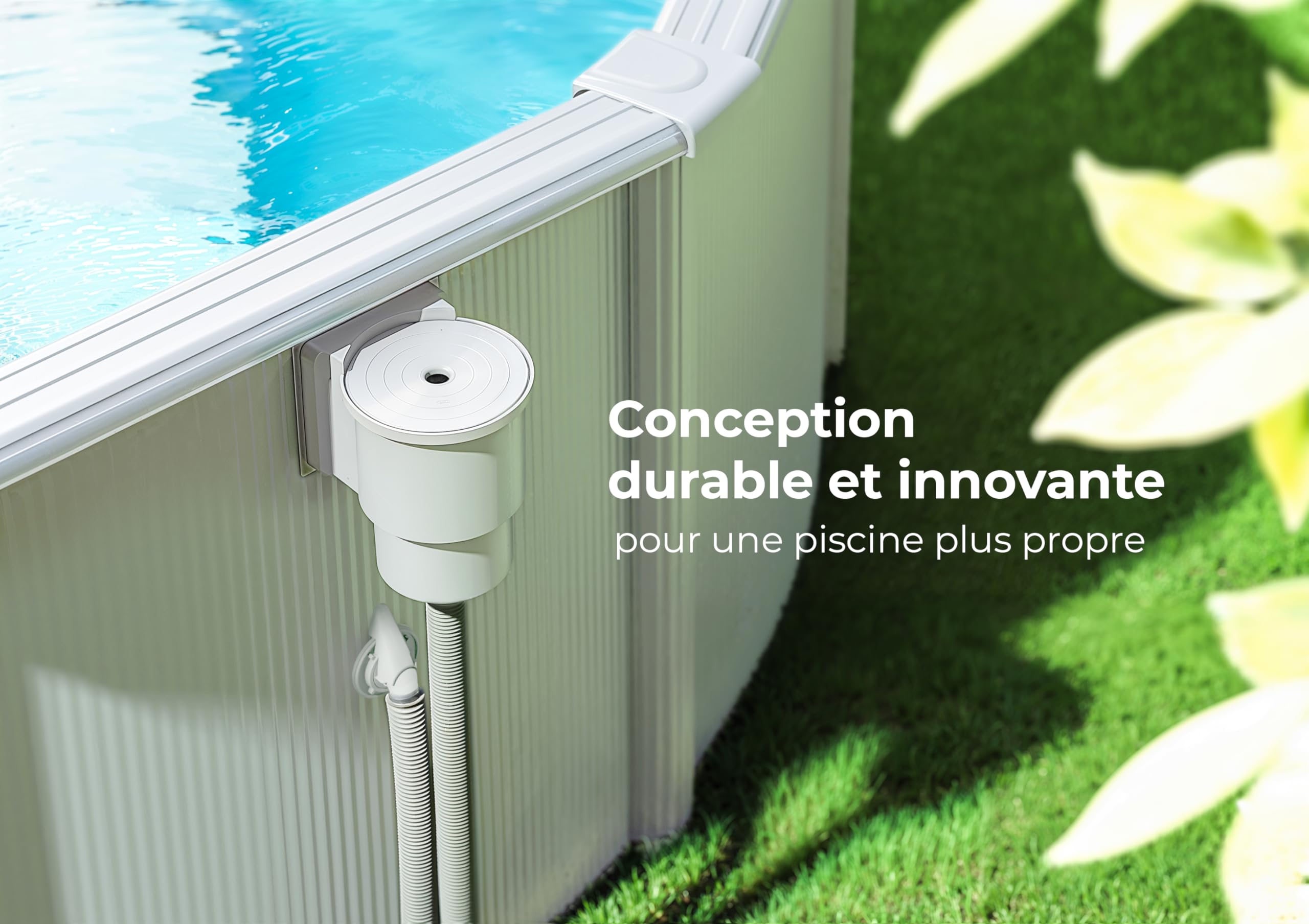 GRE AR100 - Skimmer pour Le Nettoyage et la Filtration des piscines Standard + vanne de Retour. Système de Filtration pour piscines. Couleur Blanche, 27 x 22 x 35 cm