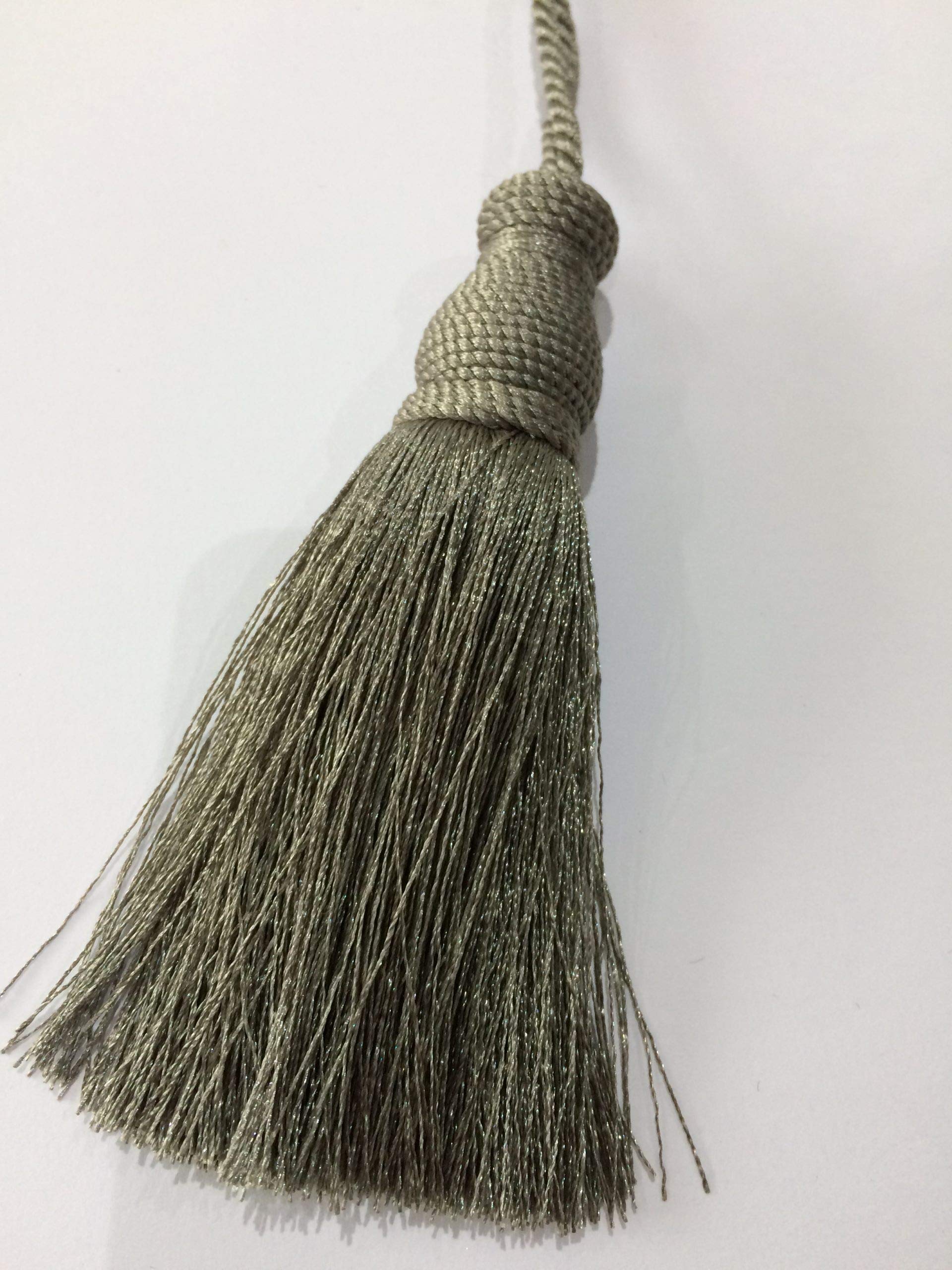 Key Tassels Grey Designer Cushion & Curtains 12Cm