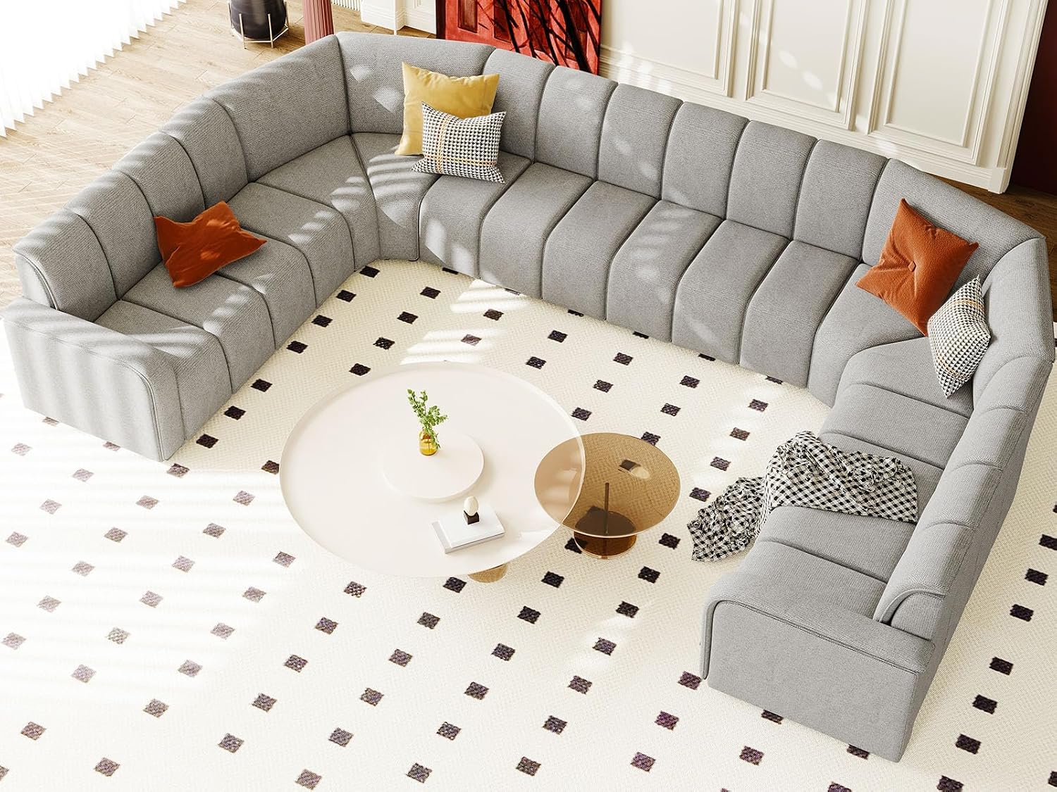 Amazon.com: Belffin Fabric Oversized Modular Sectional Couch U Shaped ...