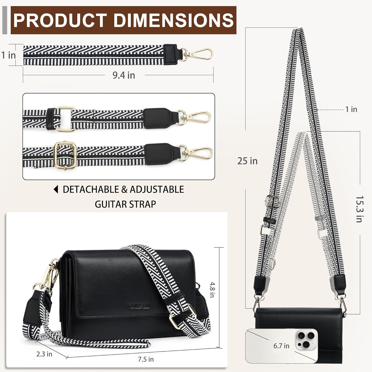 Small Crossbody Bags for Women RFID Vegan Leather Wristlet Phone Mini Purse Shoulder Handbag Wallet Travel Purse - Image 5