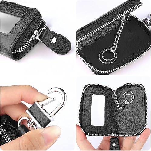Miniatura 5 de Funda para llavero de automóvil, estilo minimalista, funda universal de cuero para llavero inteligente, accesorios para automóvil
