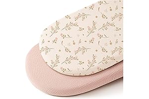 Konssy 2 Pack Muslin Baby Bassinet Sheets