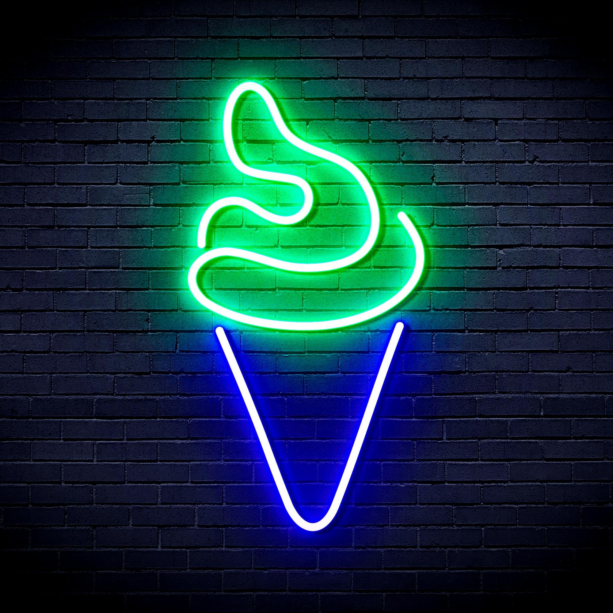 ADVPRO Ice-Cream Flex Silicone LED Neon Sign - Green & Blue - st16s43-fnu0039-gb