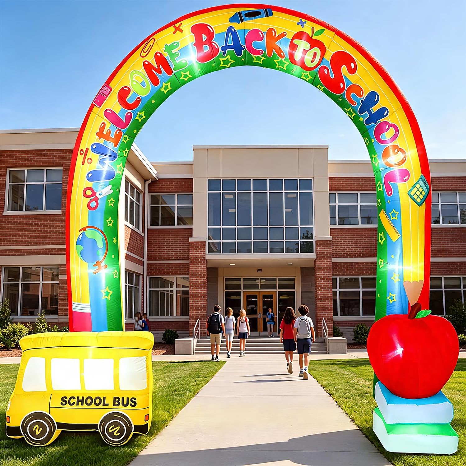 Shappy 9ft Back to School Inflatable Arch LED Rainbow Bus Outdoor 2026