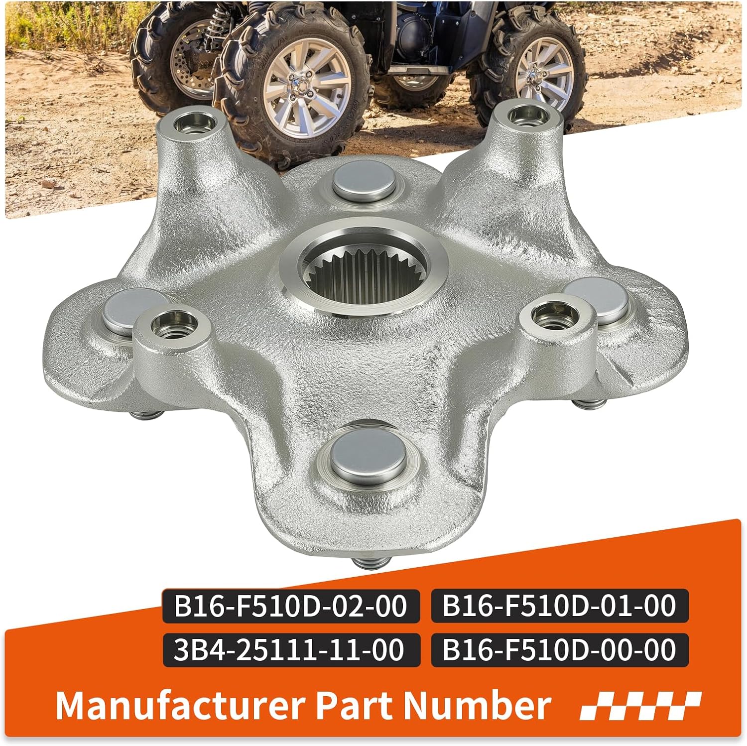 Front Rear Hub for Yamaha Grizzly Kodiak 450 550 700 YFM450 YFM550 YFM700 2007-2024 B16-F510D-01-00 3B4-25111-11-00