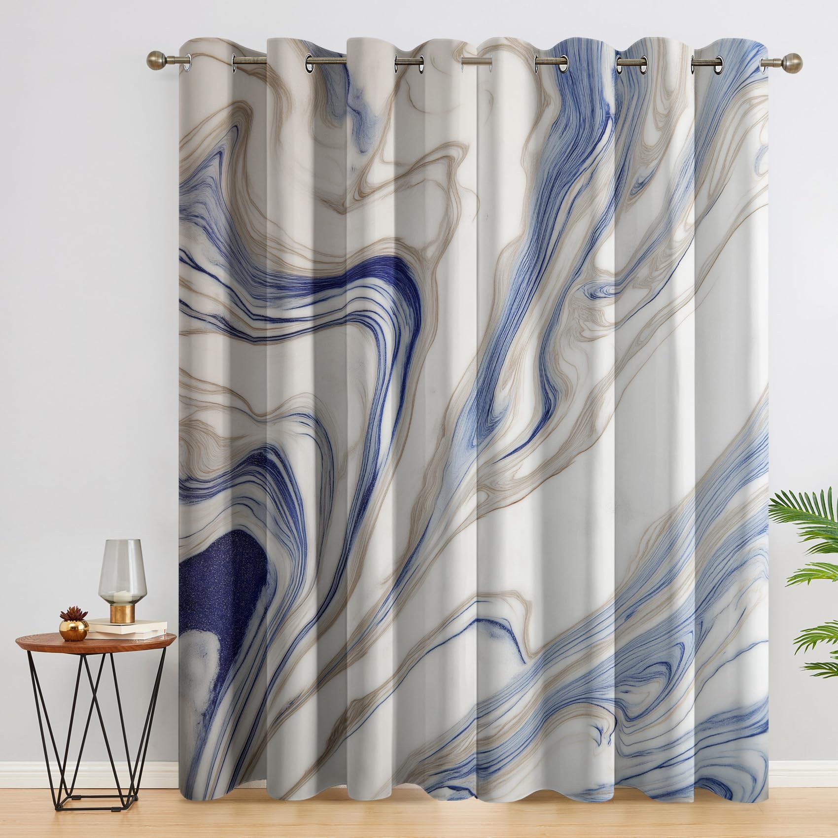 Rideau occultant bleu pour une chambre moderne et un salon chaleureux
