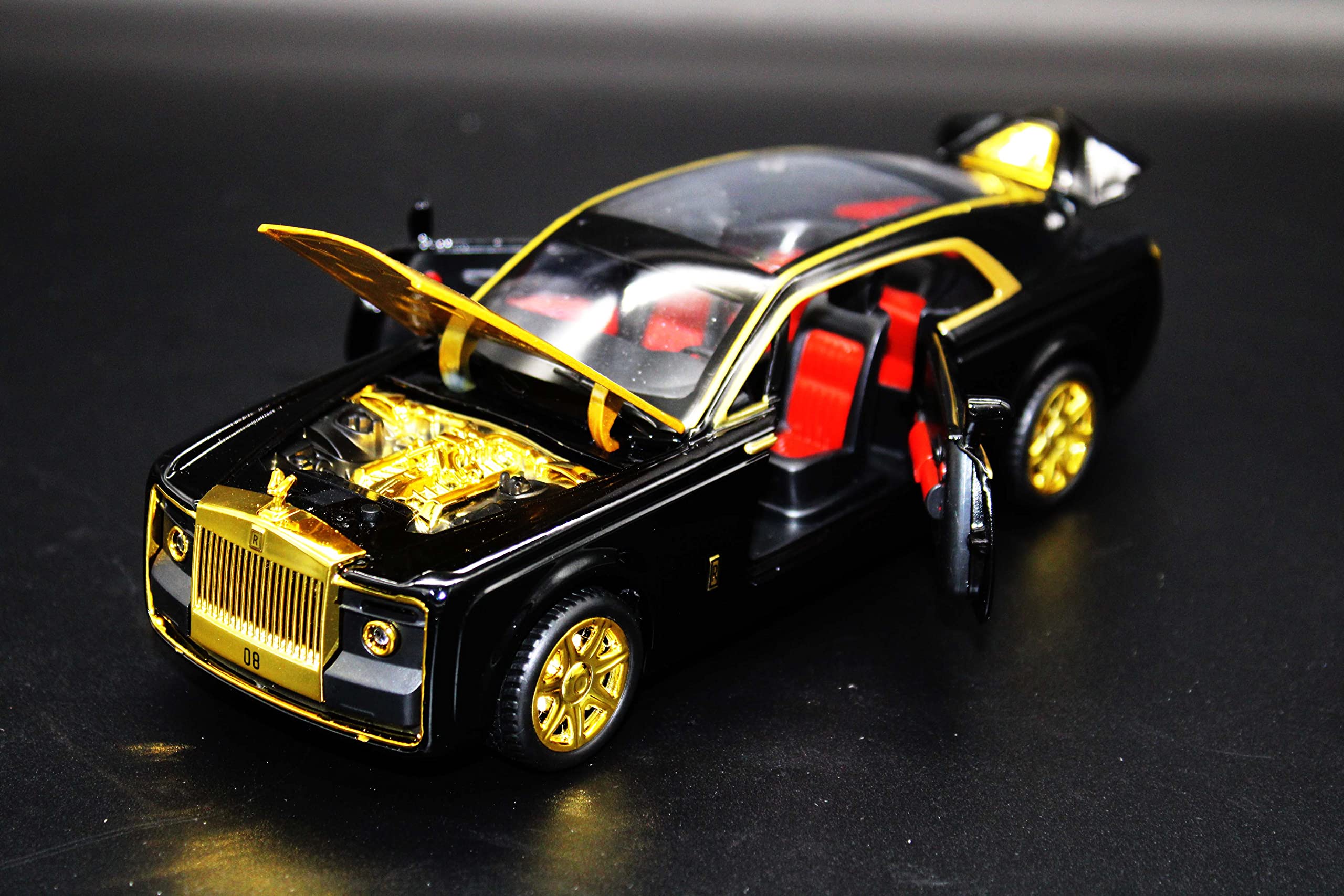 Model Car 1:24 For Rolls-Royce For Swep tail Alloy Car Model Die casts Toy Vehicles Toy Car Metal Collection Car Model Simulation Kids Toy Model Car (BLACK-G)