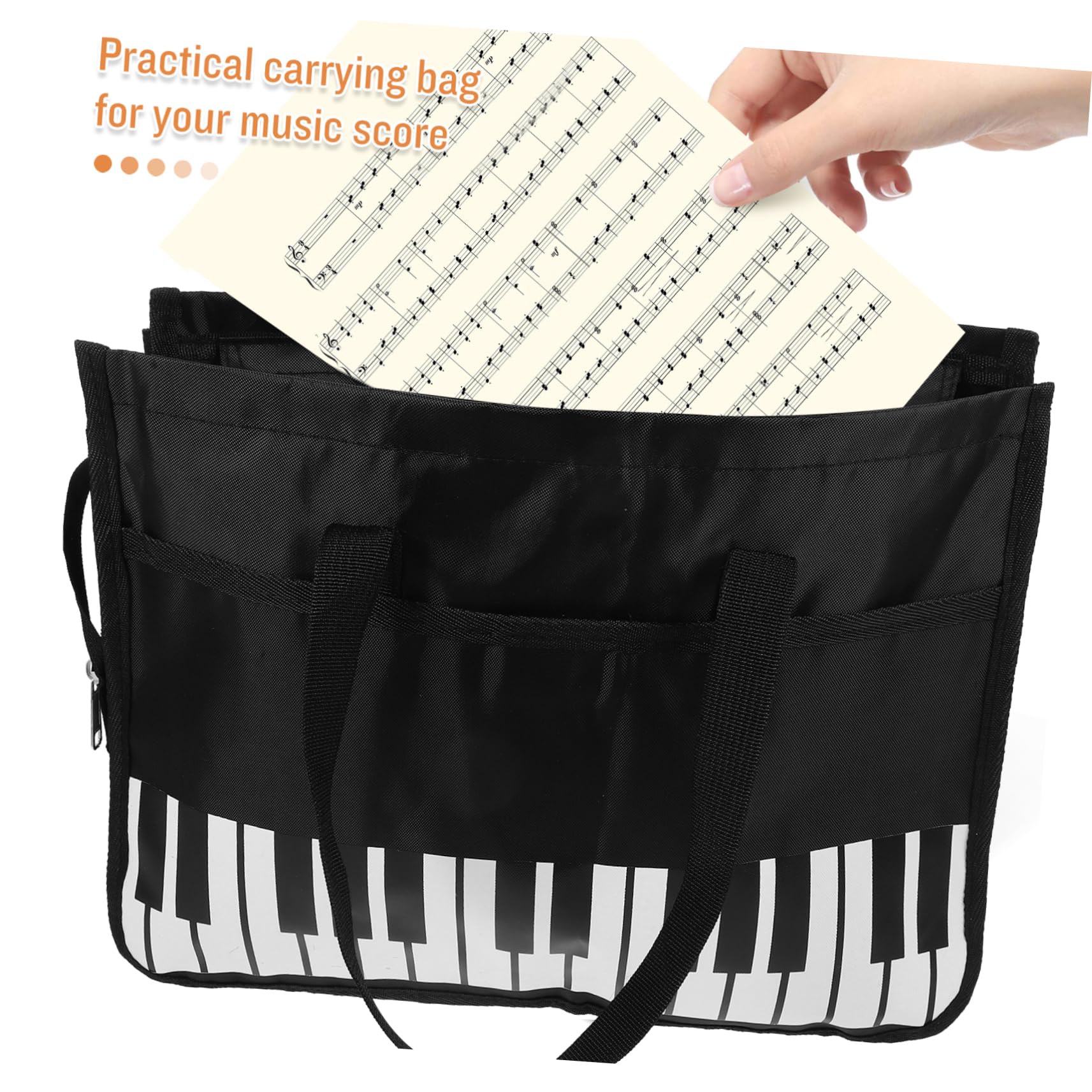 Hemoton Music Score Holder Bag Violin Score Storage Bag Guitar Notes Case Stylish Piano Pattern Design
