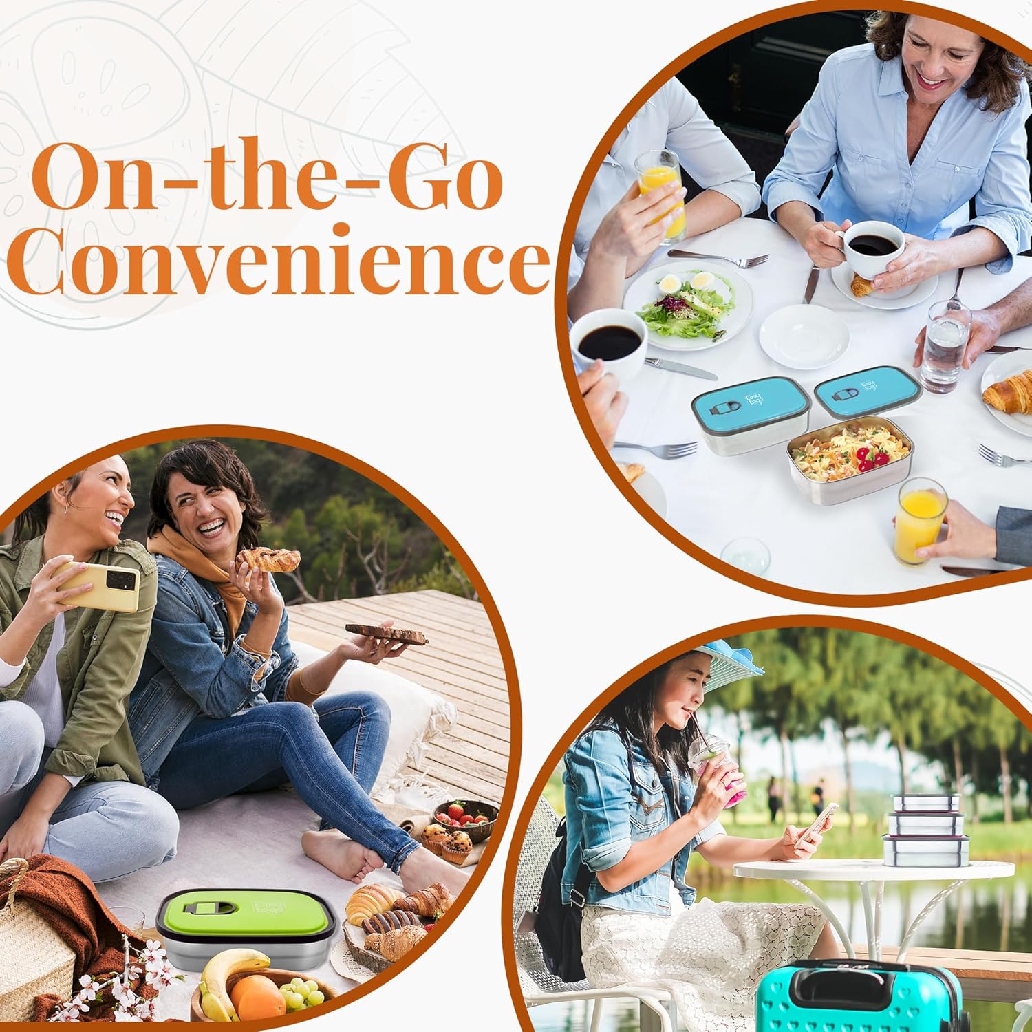 3-Pack Stainless Steel Lunch Containers – Airtight Leakproof Food Storage Boxes for Meal Prep, Snacks & Leftovers – 37oz + 23oz + 12oz, Pink Lid, Reusable Bento Set for Adults - Image 9