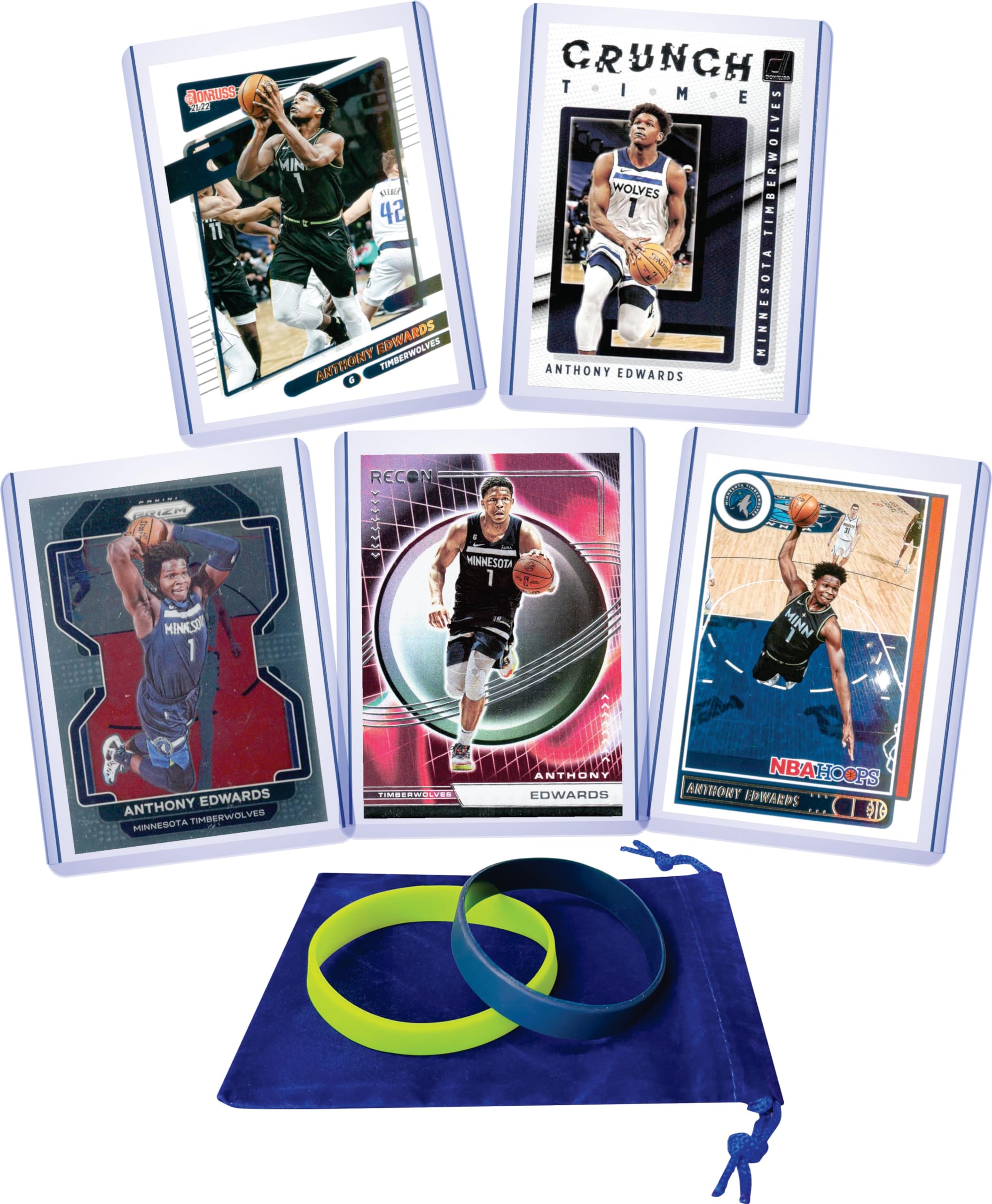 Amazon.com: Anthony Edwards (5) Assorted Basketball Cards Gift