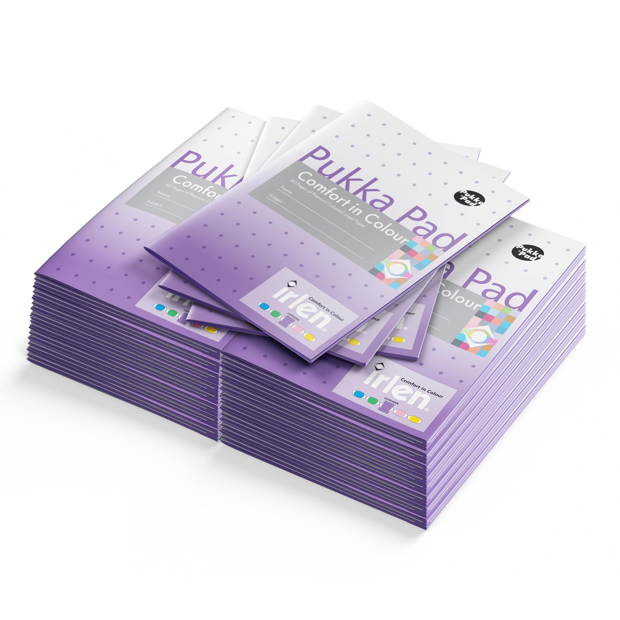 Pukka Pad Irlen A5 Exercise Book, Pack of 40 Staple Bound Notebooks with 80 Pages, 40 Sheets of 80GSM Paper
