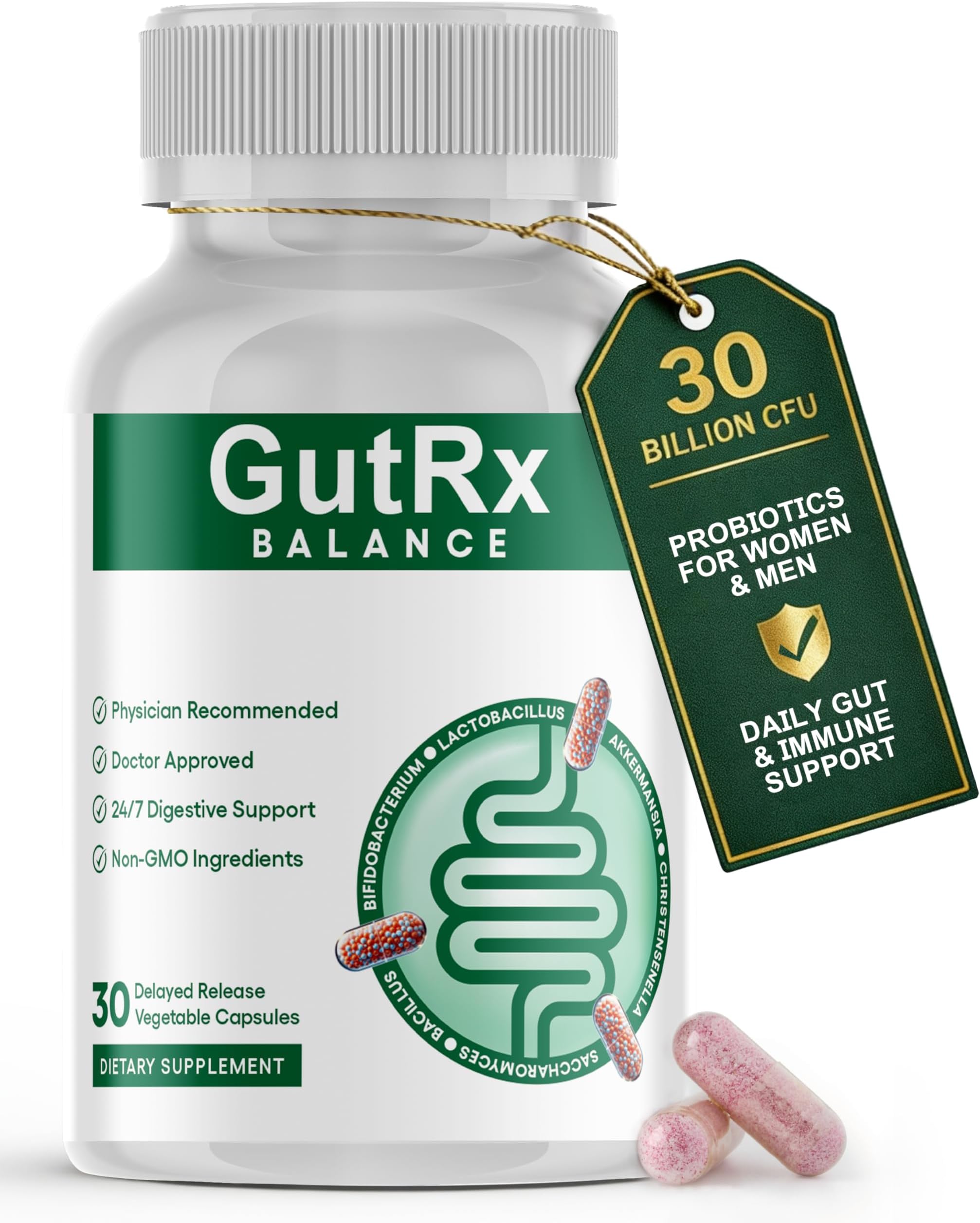 Balance – Probiotics for Women & Men with Akkermansia Probiotic & Christensenella, GLP-1 Alternative for Gut Health with Lactobacillus Plantarum, Gluten Free, Delayed-Release, 30 ct