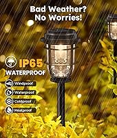 Vista 3 de Bright Solar Pathway Lights Outdoor, 8 Pack Waterproof IP65, Auto On/Off Solar Powered Garden Lights for Yard Lawn Walkway Landscape Pool Outside