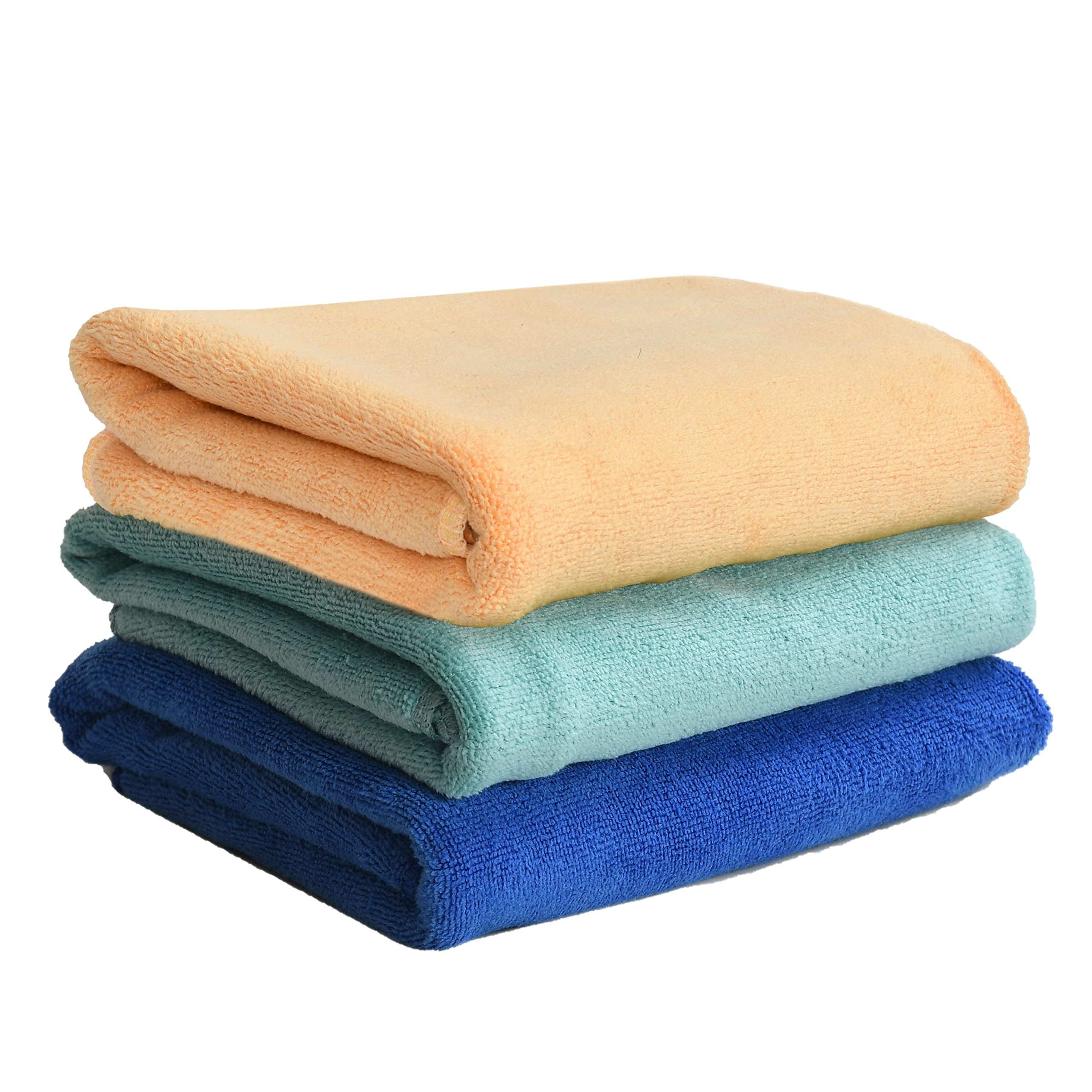 Yellow Weaves Super Soft Microfiber Hand Towels, Gym & Workout Towels 400 GSM, Multicolour 3, Set of 3