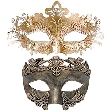 Couple Masquerade Metal Mask Roman Greek Man Mask Venetian Halloween Costume Ball Mask Mardi Gras Mask Cosplay Party Mask