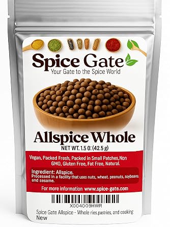 Spice Gate Allspice - توت كامل 1.5 أونصة متعدد الاستخدامات للحساء والصلصات والكاري والمعجنات والطبخ.