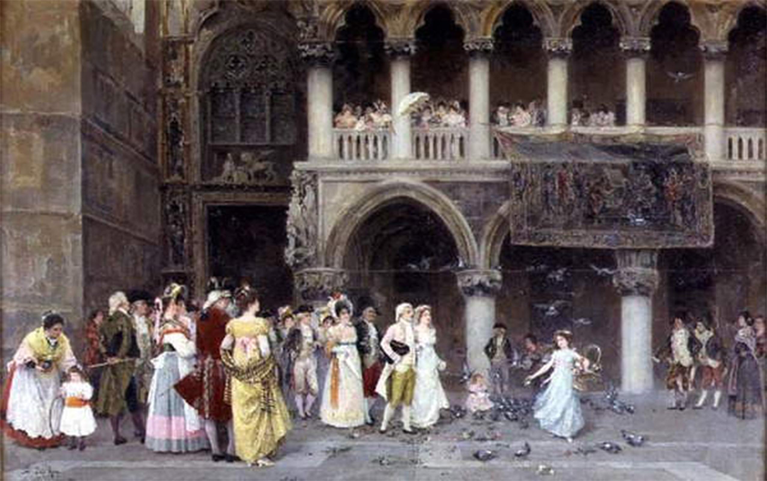 SERENDIPITP Aesthetic Poster Photo Wall Print Retro Picture a Venetian Wedding by Gabriel Puig Roda Modern Wall Artwork for Home Decor 60x90cm