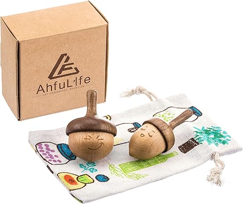 Miniatura 6 de AhfuLife Top giratorio de madera, parte superior giratoria para siempre con bonita expresión facial, relajación física de madera, regalo hecho a