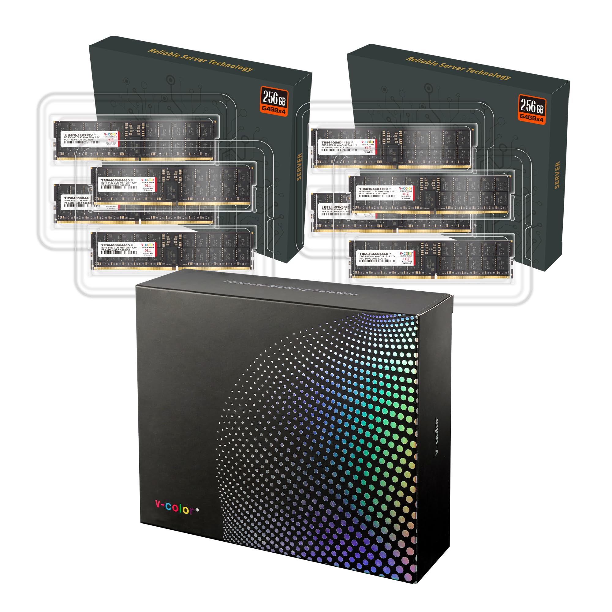 V-Color メモリ DDR5-6400 32GBx2 64GB V-Color DDR5 64GB (32GBx2) 4800MHz CL40 2Rx8 ECC UNBUFFERED
