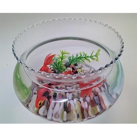 Amazon 金魚鉢 金魚 出目金 可愛い金魚 癒し系 ガラス製金魚鉢 大 にエサのいらない金魚 出目金 セット 贈り物 プレゼント うつわの翔山 置物 オブジェ オンライン通販