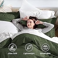 Vista 11 de Bedsure Juego de funda de edredón, tamaño individual, suave y prelavado, blanco, 2 piezas, 1 funda de edredón de 68 x 90 pulgadas, cierre