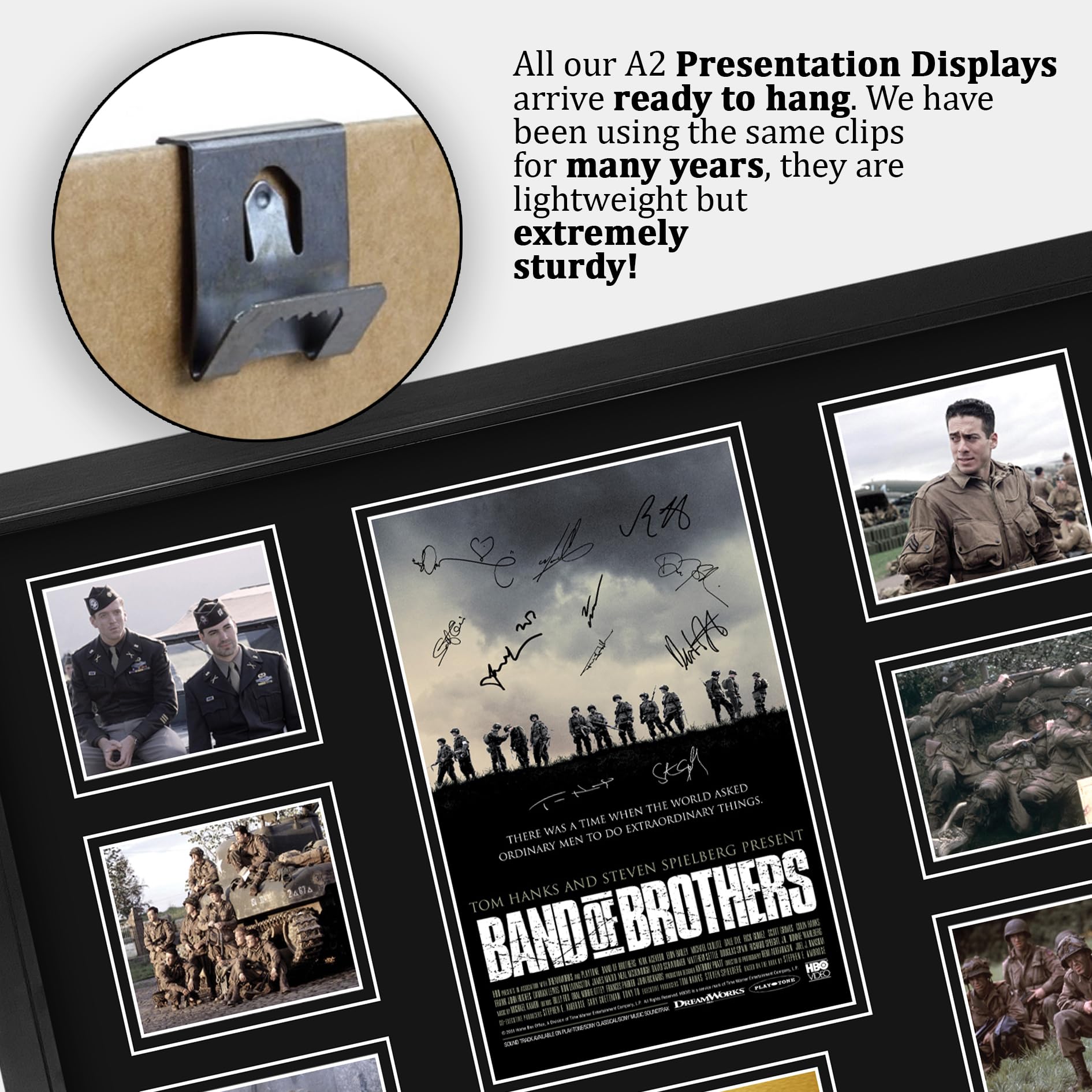 HWC Trading Band of Brothers Damian Lewis Geschenke Gedrucktes Signiertes Autogramm Poster für Fans von Fernsehn Memorabilien - A2 Gerahmt (ID-006419)