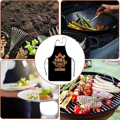 Miniatura 5 de Divertido delantal de parrilla para hombres, delantal maestro de parrilla para el día del padre