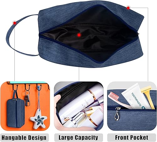 Miniatura 3 de Bolsa de aseo personal, bolsa de viaje de gran capacidad para artículos de tocador, organizador de artículos de tocador de tela Oxford impermeable