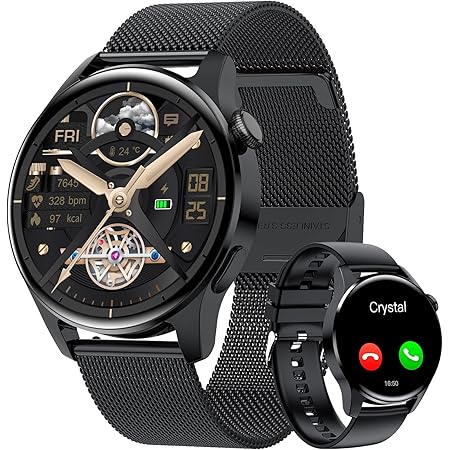 Montre Connectée LIGE Homme GPS, Lampe Torche, Appels Bluetooth, écran AMOLED 1.43", 100+ Sports, Batterie 530mAh