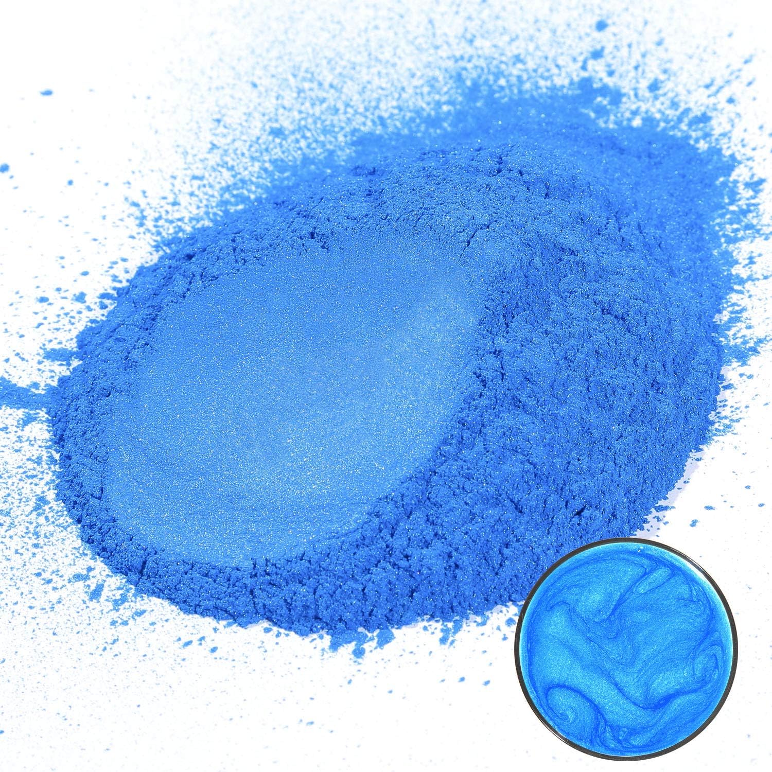 MOSUO Mica Powder Pigments, 50g Magic Blue Soap Dye Epoxy Resin Pigment Powder, Metallic Sparkle Natural Mineral Glitter for Candles Bath Bombs Art Cosmetic Nail Makeup Polyurethane Paint