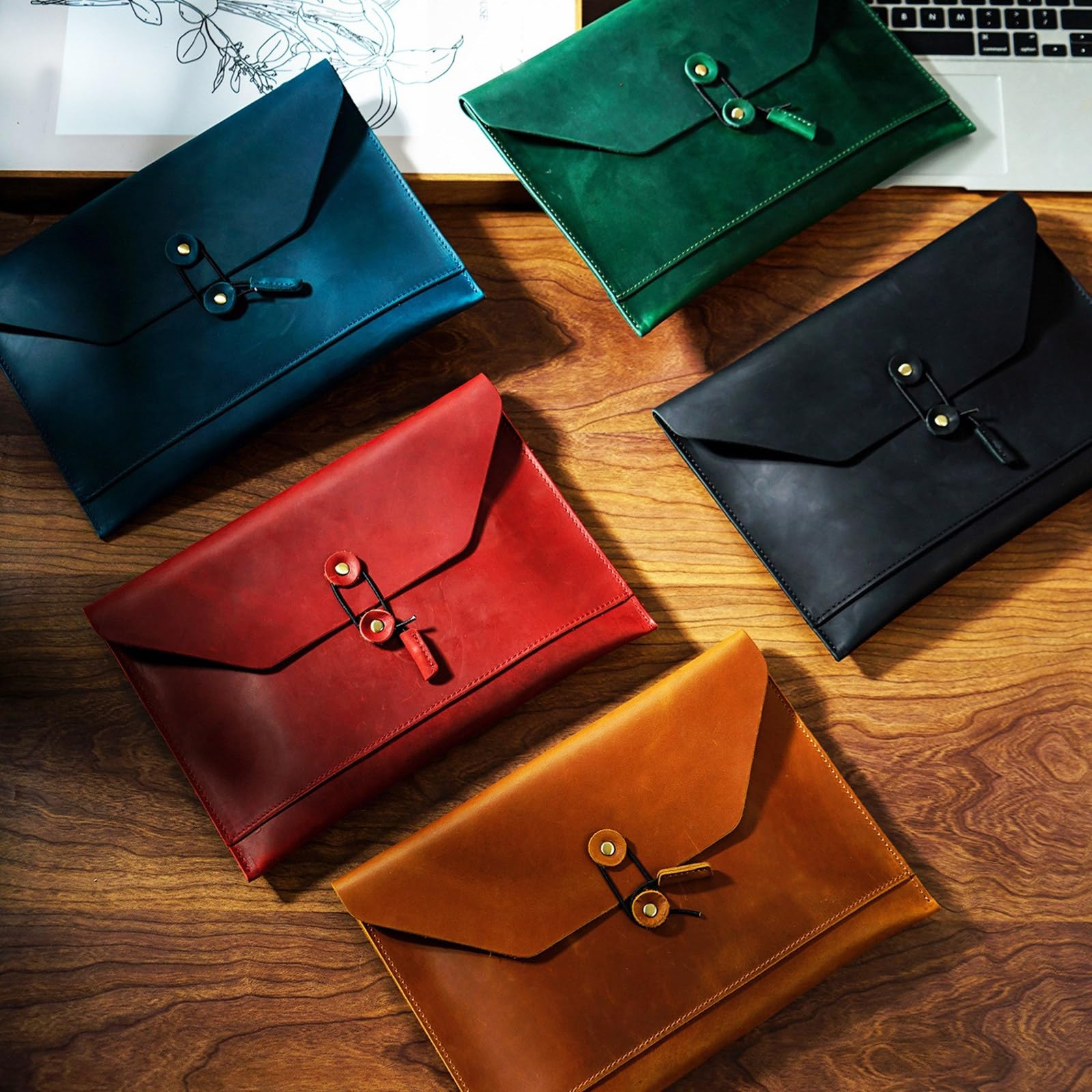 Aktenordner mit mehreren Kartenfächern und Schnur, Dark green