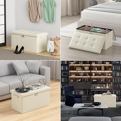 Miniatura 5 de DocSafe Banco otomano de almacenamiento con cerradura, banco de almacenamiento plegable ignífugo, taburete de almacenamiento con almacenamiento